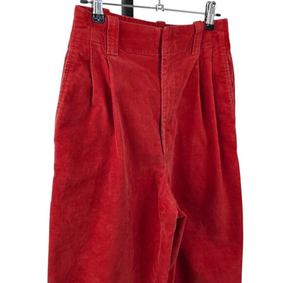Marni x Uniqlo Pleated Front Corduroy Pants, High Rise, Orange, Size Small - Picture 8 of 12